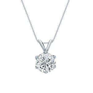 0.70 ct. tw Lab Grown Diamond Solitaire Pendant Set with 6-Prong Basket in 14K Gold (H-I, SI)