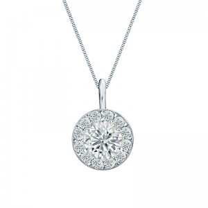 Halo 0.25 ct. tw Lab Grown Pendant in 14K Gold (E-F, SI)