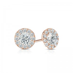 Halo 1.00 ct. tw Lab Grown Diamond Stud Earrings in 14K Gold (E-F, SI)