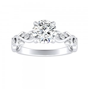 1.00 ct. Center Round Lab Grown Diamond Engagement Ring in 14K White Gold