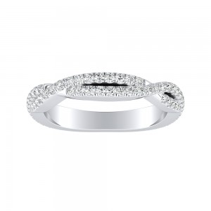 Lab Grown Twisted Diamond Wedding Ring in 14K White Gold