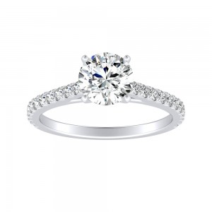 Classic 1.00 ct. Center Round Lab Grown Diamond Engagement Ring in 14K White Gold