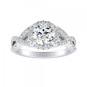1.00 ct. Center Round Lab Grown Diamond Engagement Ring in 14K White Gold