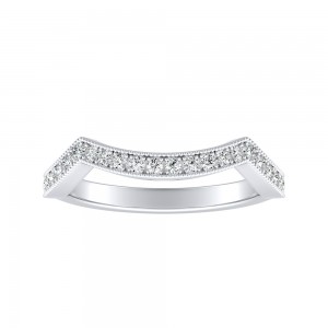 Vintage Lab Grown Diamond Wedding Ring in 14K White Gold
