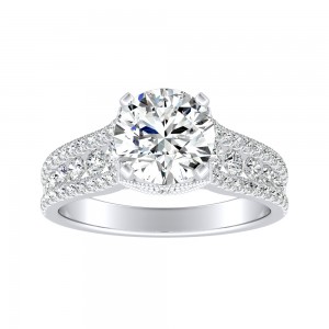 1.00 ct. Center Round Lab Grown Diamond Engagement Ring in 14K White Gold