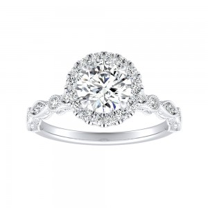 1.00 ct. Center Halo Round Lab Grown Diamond Engagement Ring in 14K White Gold