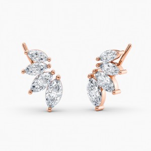Marquise Lab Grown Diamond Earring Climbers 1.50 Ct. tw. 14K White Gold