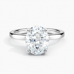 Under Halo 1.00 ct. Center Oval Lab Grown Diamond Engagement Ring in 14K White Gold