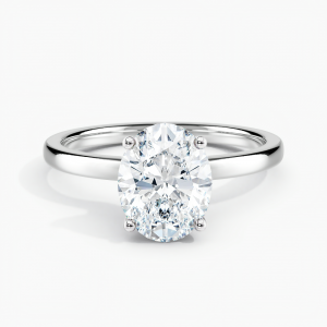 Under Halo 1.00 ct. Center Oval Lab Grown Diamond Engagement Ring in 14K White Gold