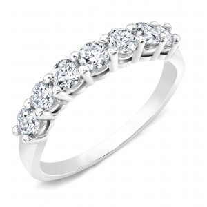 Seven Stone Lab Grown Diamond 0.25 ct Wedding Ring in 14K White Gold