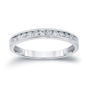 Classic Chanel Set Lab Grown Diamond Wedding Ring in 14K White Gold