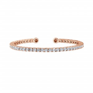4 3/4 Carat Lab Grown Diamond Straight All The Way Flex Bangle Bracelet in 14k White Gold (E-F, VS)