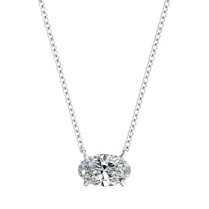 0.25 ct. tw Lab Grown Oval Diamond Solitaire Pendant 4Prong Setting in 14K Gold (H-I, VS)