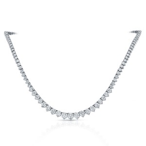 10.00 ct. tw Lab Grown Round Diamond Graduated Riveria Necklace 14K Gold (H-I, VS)