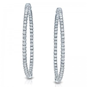 2.00 ct. tw Lab Grown Diamond Hoop Earrings in 14K Gold (E-F, SI)