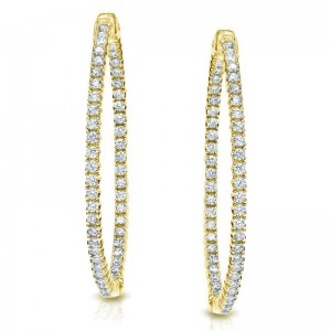 3.00 ct. tw Lab Grown Diamond Hoop Earrings in 14K Gold (E-F, SI)