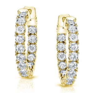 3.00 ct. tw Lab Grown Diamond Hoop Earrings in 14K Gold (E-F, SI)