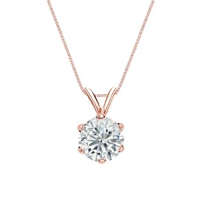 0.50 ct. tw Lab Grown Diamond Solitaire Pendant Set with 6-Prong Basket in 14K Gold (E-F, SI)