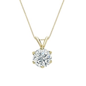 1.00 ct. tw Lab Grown Diamond Solitaire Pendant Set with 6-Prong Basket in 14K Gold (H-I, VS)