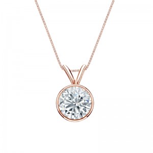 0.50 ct. tw Lab Grown Diamond Solitaire Pendant Bezel Setting in 14K Gold (E-F, SI)