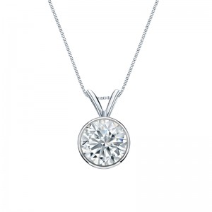 0.70 ct. tw Lab Grown Diamond Solitaire Pendant Bezel Setting in 14K Gold (H-I, SI)