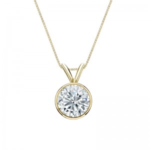 0.30 ct. tw Lab Grown Diamond Solitaire Pendant Bezel Setting in 14K Gold (E-F, SI)