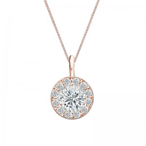 Halo 1.00 ct. tw Lab Grown Pendant in 14K Gold (E-F, SI)