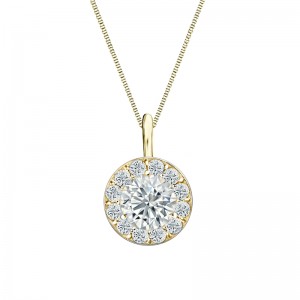 Halo 0.50 ct. tw Lab Grown Pendant in 14K Gold (E-F, SI)