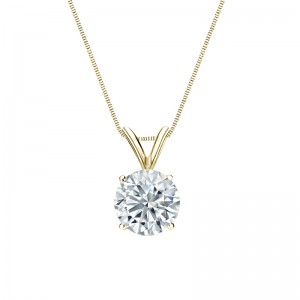 0.30 ct. tw Lab Grown Diamond Solitaire Pendant Set with 4-Prong Basket in 14K Gold (E-F, SI)