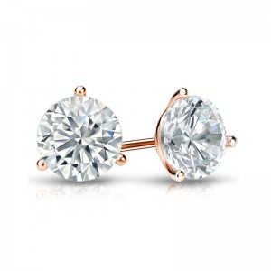1.00 ct. tw Lab Grown Diamond Stud Earrings Set with 3-Prong Martini in 14K Gold (E-F, SI)