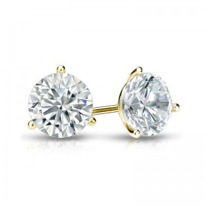 1.45 ct. tw Lab Grown Diamond Stud Earrings Set with 3-Prong Martini in 14K Gold (H-I, SI)