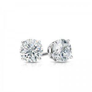 2.00 ct. tw Lab Grown Diamond Stud Earrings Set with 4-Prong Basket in 14K Gold (H-I, VS)