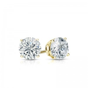 0.75 ct. tw Lab Grown Diamond Stud Earrings Set with 4-Prong Basket in 14K Gold (E-F, SI)