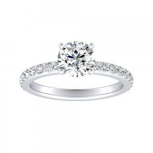 1.00 ct. Center Round Lab Grown Classic Diamond Engagement Ring in 14K White Gold