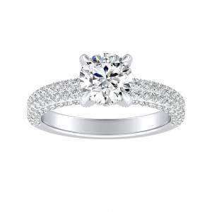 1.00 ct. Center Round Lab Grown Diamond Engagement Ring in 14K White Gold