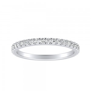Stackable Lab Grown Diamond Wedding Ring in 14K White Gold