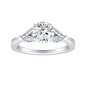 1.00 ct. Center Lab Grown Diamond Engagement Ring in 14K White Gold