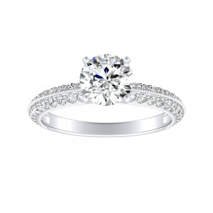 1.00 ct. Center Round Lab Grown Diamond Engagement Ring in 14K White Gold