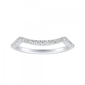 Modern Lab Grown Diamond Wedding Ring in 14K White Gold