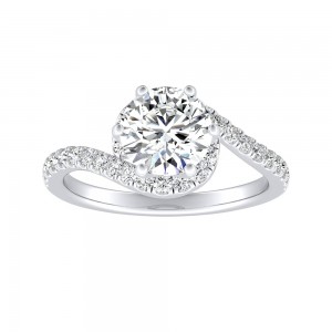 1.00 ct. Center Lab Grown Round Diamond Engagement Ring in 14K White Gold