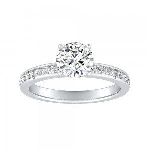 Classic 1.00 ct. Center Round Lab Grown Diamond Engagement Ring in 14K White Gold