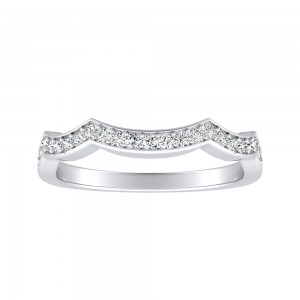 Modern Lab Grown Diamond Wedding Ring in 14K White Gold