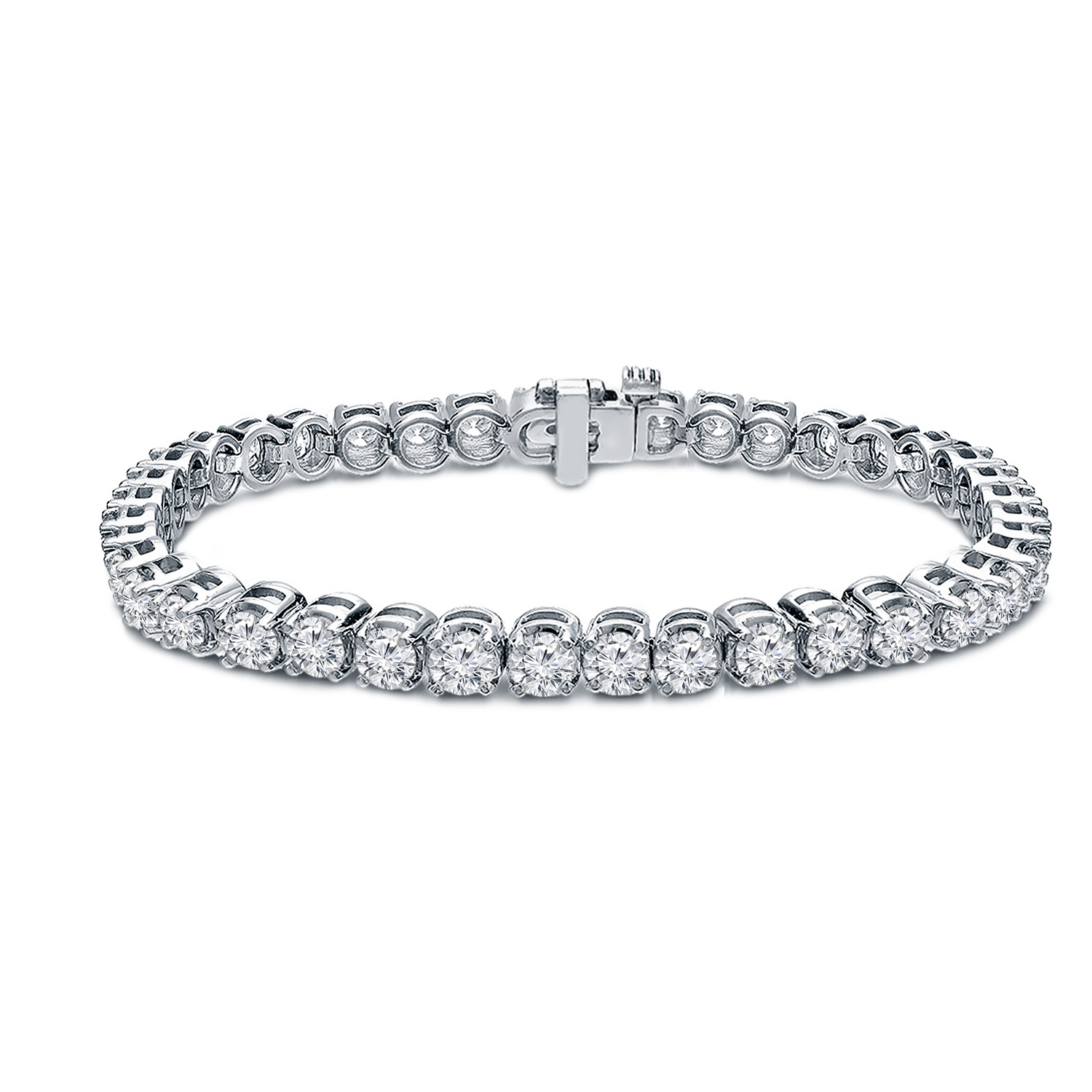 7.00 ct. tw Lab Grown Diamond Tennis Bracelet Set in 4-Prong 14K Gold (E-F, SI)