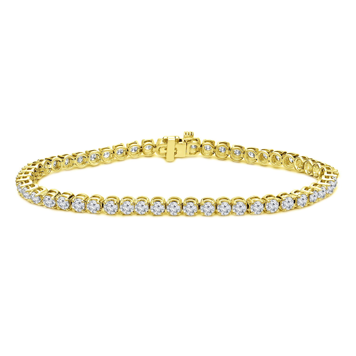 3.00 ct. tw Lab Grown Diamond Tennis Bracelet Set in 4-Prong 14K Gold ...